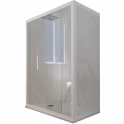La nouvelle gamme de Cabines douche faites de résine et verre tempré de 6mm c'est strictement MADE IN ITALY. La combinaison i ...