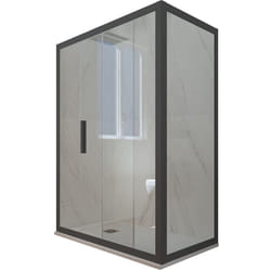 Cabine parois douche coulissante 90x120 Anthracite Deco Duo