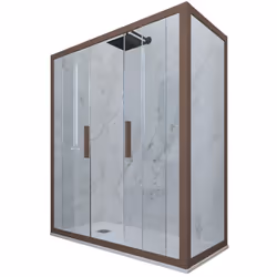 La nouvelle gamme de Cabines douche faites de résine et verre tempré de 6mm c'est strictement MADE IN ITALY. La combinaison i ...