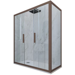 Cabine parois douche coulissante 80x120 Chocolat Glam Duo