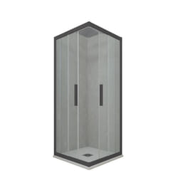 Parois de douche angulaire coulissante 70x75 cm en PVC Anthracite Verre Transparent FORTE Kolors
