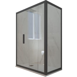 Cabine parois douche coulissante 90x110 Anthracite Deco Duo