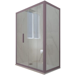 Forte - Cabine parois douche coulissante 75x100 Lavande Deco Duo