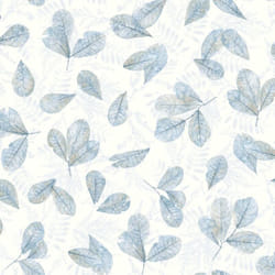 Evergreen - Papier peint Leaves blanc et bleu Noordwand