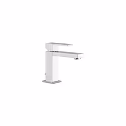 Gessi Rettangolo 1x mitigeur monocommande de lavabo avec déchets 1 1/4 et tuyaux de raccordement 3/8 Saille 129 mm