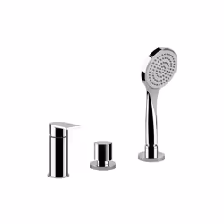 Gessi Emporio Via Manzoni 1x mélangeur de bord de baignoire à trois trous pour bec de baignoire avec déviateur Flexible de do ...