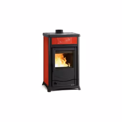 Le Thermo poêle à bois TermoRossella Plus Evo DSA 4.0 de la marque La Nordica possède un revêtement en faïence et il vous per ...