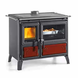 La Nordica MILLY, Pose libre, Noir, Bordeaux, Fonte, Bois de chauffage, 249 m³, 89,1%