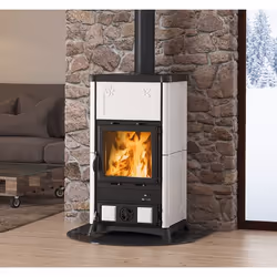 La Nordica FEDORA, Intégré, Blanc, Fonte, Vitrocéramique, Haut, Bois de chauffage
