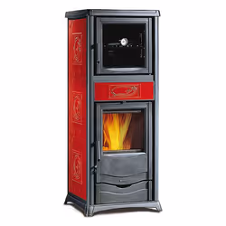 La Nordica Rossella Plus Forno EVO, Pose libre, Bordeaux, Bois de chauffage, 260 m³, 86%, 2,4 kg/h