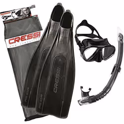 Cressi Pro Star Palmes de plongée masque et tuba de plongée pour en Noir fabriqué en Italie noir Noir 37/38 4/5 - BG189537
