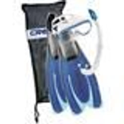 Cressi Sub S.p.A. Agua Bag Ensemble Plongée/Natation Palmes-Masque-Tuba avec Sac Mixte Enfant Bleu 37/38 - XCA312037