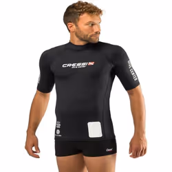 Cressi - JLW478303 - Rash Guard Man Black Dive Center T-Shirt de Protection pour Hommes a Manches Courtes Homme