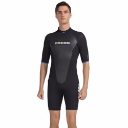 Cressi  Altum Man 3mm Wetsuit Combinaisons Shorty Homme Premium Néoprène 3 mm Noir/Bleu M/M/3 - 8022983149011
