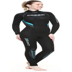 Cressi - XLR106854 - Castoro Lady Monopiece Combinaison de plongee en neoprene pour Femme Noir/Aigue-Marine 7 mm
