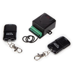 Perel - Ensemble de télécommandes sans fil à 2 canaux : 2 émetteurs & 1 récepteur, 433,92 MHz, économe en énergie, idéal pour une automatisation