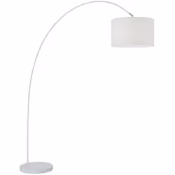 Ce lampadaire est réalisé avec une structure en métal peint en blanc et l'abat-jour est en tissu blanc. Lampadaires élégants ...