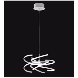 Lustre suspension LED 70w en métal blanc pour usage intérieur, grâce à son diffuseur en plexiglas il crée un effet de lumière ...