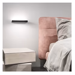 Applique avec structure en métal et aluminium thermolaqué. Diffuseurs en acrylique satiné. Chargeur de batterie sans fil. LED ...