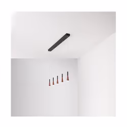 Suspension LED horizontale en métal 5x7W CONE, crée un effet de lumière diffuse. Grâce à ses 250 cm de câble, il offre un eff ...