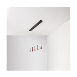 Lustre à suspension horizontale cone Or-rose Noir 5x7W 3000K Perenz