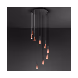 Suspension LED en métal CONE 9x7W, crée un effet de lumière diffuse. Grâce à ses 250 cm de câble, il offre un effet lumineux  ...