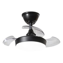 Ventilateur plafond Perenz 7169B ct noir d.56 cm, 3 pales rétractables, moteur dc 24W, 6 vitesses, design compact