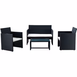 Biacchi Gianfranco S1383022, Noir, Acier, Verre trempé, 4 siège(s), Plat, 85 cm, 40 cm
