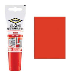 Tube en silicone rouge Bostik haute résistance thermique de 60 ml.