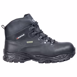 NORME: EN ISO 20345:2011 TIGE: cuir fleur hydrofuge DOUBLURE EXTÉRIEURE: cuir respirant DOUBLURE INTÉRIEURE: GORE-TEX Perform ...