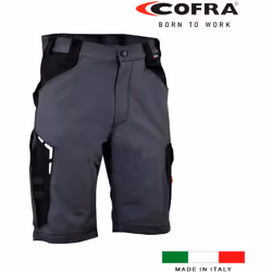 Bermuda bortan gris foncé noir cofra taille 38 2 grandes poches avant, poche latérale avec double ouverture (fermeture velcro ...
