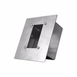 Boîtier inox encastré pour SKRV avec centrale ACM/RC. Dimensions façade : 130x125mm. Dimensions encastrement : 92x92x36mm