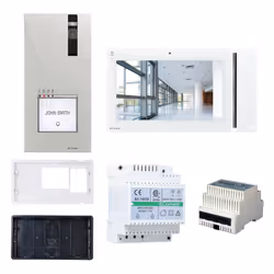 KIT Vidéophone Comelit QUADRA Monofamilial WI-FI Système VIP comprend : 1 panneau à boutons extérieur Quadra 4899MK 1 moniteu ...