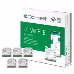 Kit smart home Wi-Fi Comelit pour la gestion de la lumière 2 prises 5A composé de 5 modules Wi-Fi pour la gestion de la lumiè ...