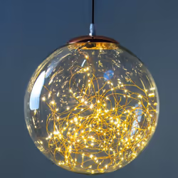 Lampe Sphère Ø30cm en Verre et Métal Couleur Cuivre Découvrez la lampe sphère au design élégant avec un diamètre de 30cm, réa ...