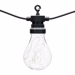 LOTTI Guirlande lumineuse extérieure guinguette dété Party Light - 10 ampoules goutte A67 - Blanc chaud - 100 micro-Led - 5 m