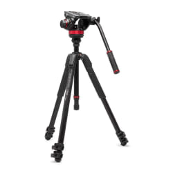 MANFROTTO Trépied vidéo en aluminium avec rotule fluide à base plate type 502 - MVK502055XPRO3V