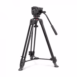 Manfrotto Video Alu Tripod with 500X Fluid Head trépied Caméras numériques 3 pieds Noir