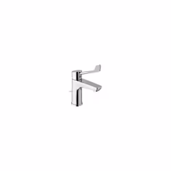 Mitigeur lavabo: couleur chromée bec classique aérateur M24/100 fixation étrier flexibles F 3/8