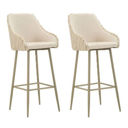 Lot de 2 Chaises de Bar Alaska 111cm Crème