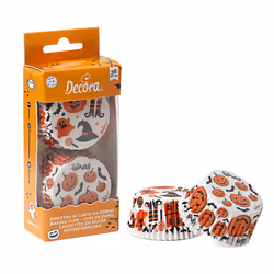 Decora 0339860, Caissettes pour cupcake / muffin, Rond, 220 °C, Noir, Orange, Blanc, 32 mm, 5 cm