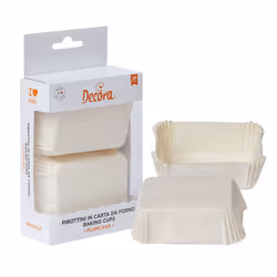 Decora 0339880, Caissettes pour cupcake / muffin, Rectangulaire, 220 °C, Blanc, Papier, 80 mm