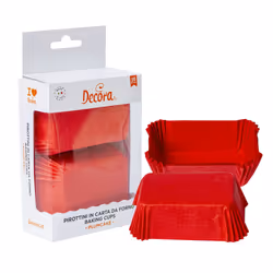Decora 0339881, Moule à gâteau, Rectangulaire, 220 °C, Rouge, Papier, Rouge