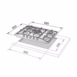 De’Longhi FFA 57 ASV plaque Acier inoxydable Intégré 68 cm Gaz 5 zone(s)