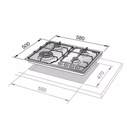 De'Longhi FFI 36 ER plaque Acier inoxydable Intégré 58 cm Combi 4 zone(s) - Vue supplémentaire 2