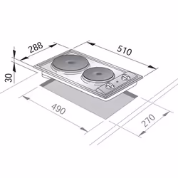 De’Longhi I 23-2 ER plaque Acier inoxydable Intégré 30 cm Plaque scellée 2 zone(s)