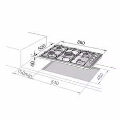 De'Longhi IL 59 PRO ND plaque Acier inoxydable Intégré 86 cm Gaz 5 zone(s) - Vue supplémentaire 2