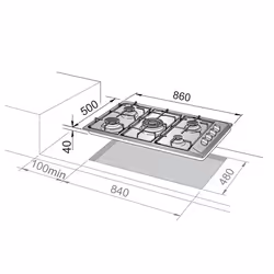 De’Longhi FLA 59 DD plaque Acier inoxydable Intégré 86 cm Gaz 5 zone(s)