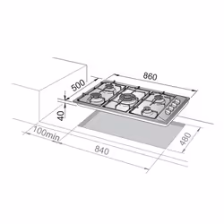 De’Longhi FLN 59 DD plaque Noir Intégré 86 cm Gaz 5 zone(s)
