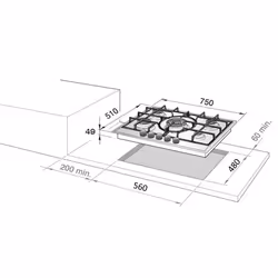 De’Longhi NSL 575 X plaque Acier inoxydable Intégré 75 cm Gaz 5 zone(s)